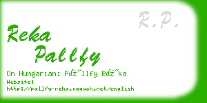 reka pallfy business card